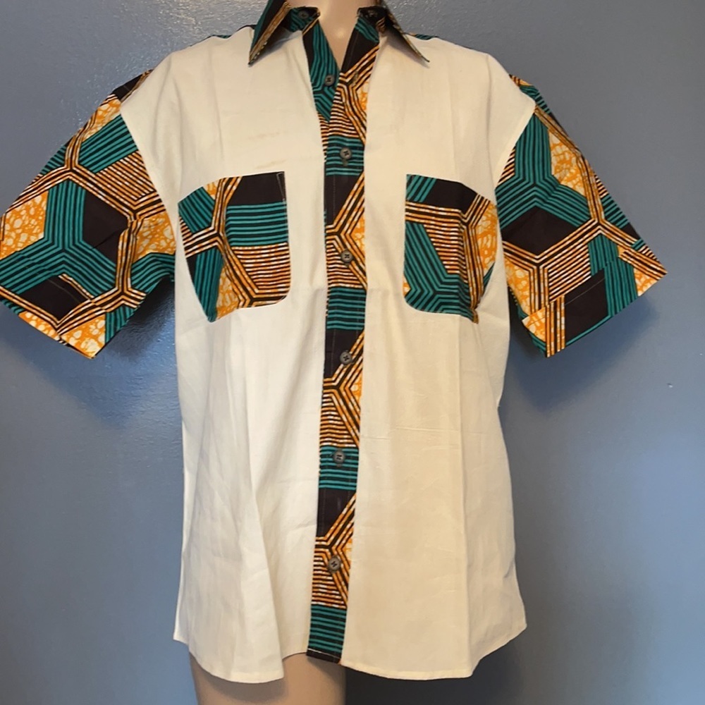 African Print Bottom-up Shirt - Picture 4 of 6